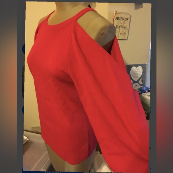 Red Cold Shoulder sweater XL - Picture 1 of 3